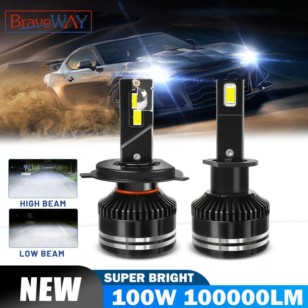 BraveWAY NEW  H1 H4 H7 H11 LED Ʈ  LED Ȱ 12V 100W 6000K 100000LM